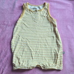 Goumi Sun Stripe Yellow and White Striped Bamboo Romper